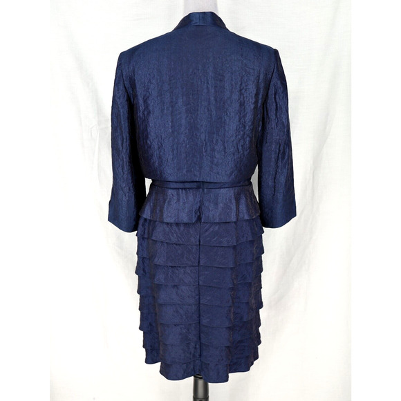 Jessica Howard Dress Suit Womens 12 Navy Blue Jacket and Dress Wedding Mob Mog - Picture 2 of 16